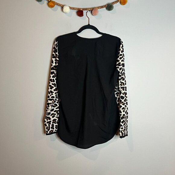 NWT DKNY leopard print faux wrap blouse - Picture 6 of 6